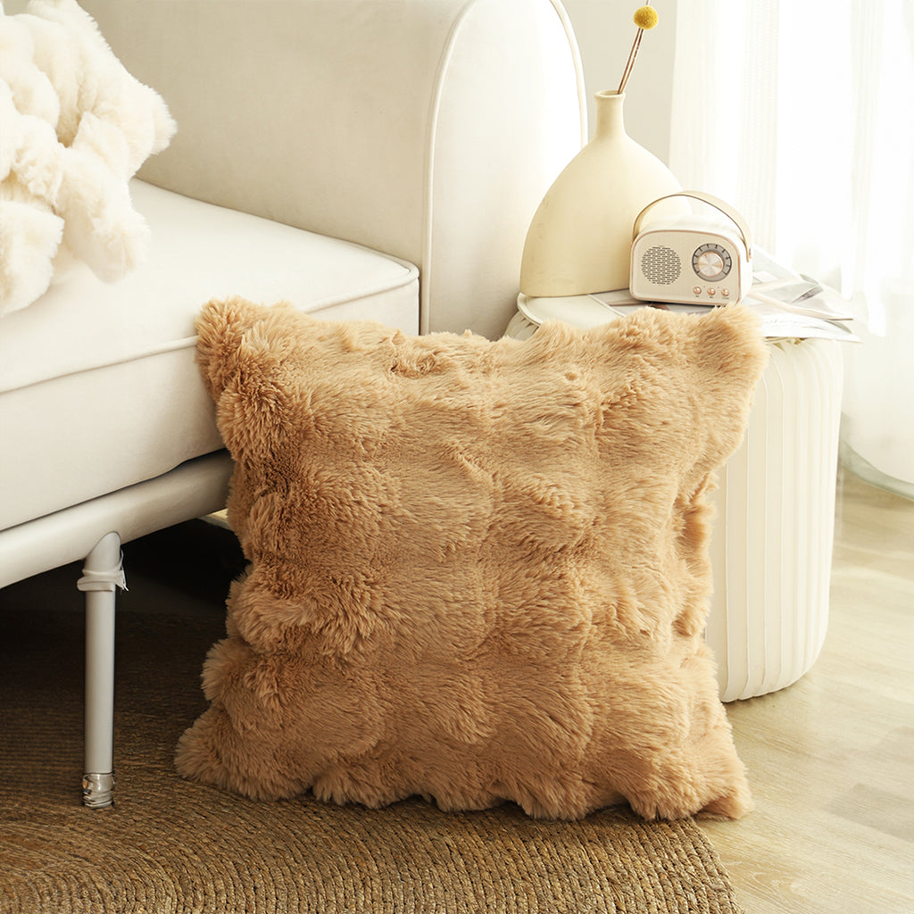 SOGA 2X 50cm Throw Pillow Coffee with Rabbit  Square Cushion for Living Room Home Decor