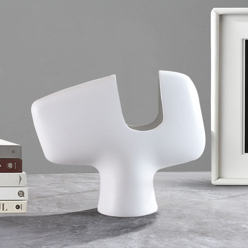 SOGA 2X 44x35cm Ornament Modern Curved Decorative Vase Sculptural Accent for Unique Arrangements Home Decor