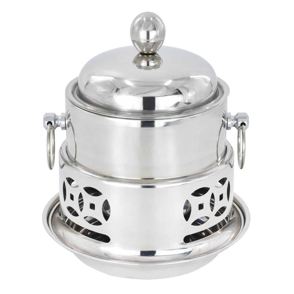 SOGA Stainless Steel Mini Asian Buffet Hot Pot Single Person Shabu Alcohol Stove Burner with Lid