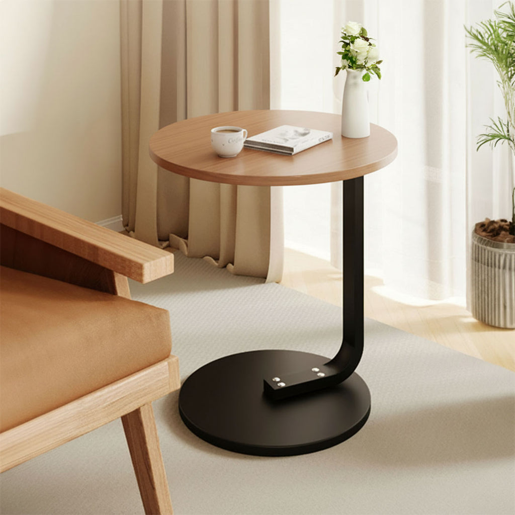 SOGA 2X 50cm Wood Board Mini Side Table Movable Lightweight w/ Black Frame