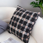 SOGA 2X 50cm Modern Plaid Pattern Blush Pink Gray Decorative Throw Pillow