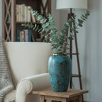 SOGA 30x19cm Light Blue Medium Ceramic Flower Vase Elegant Living Room Home Decor