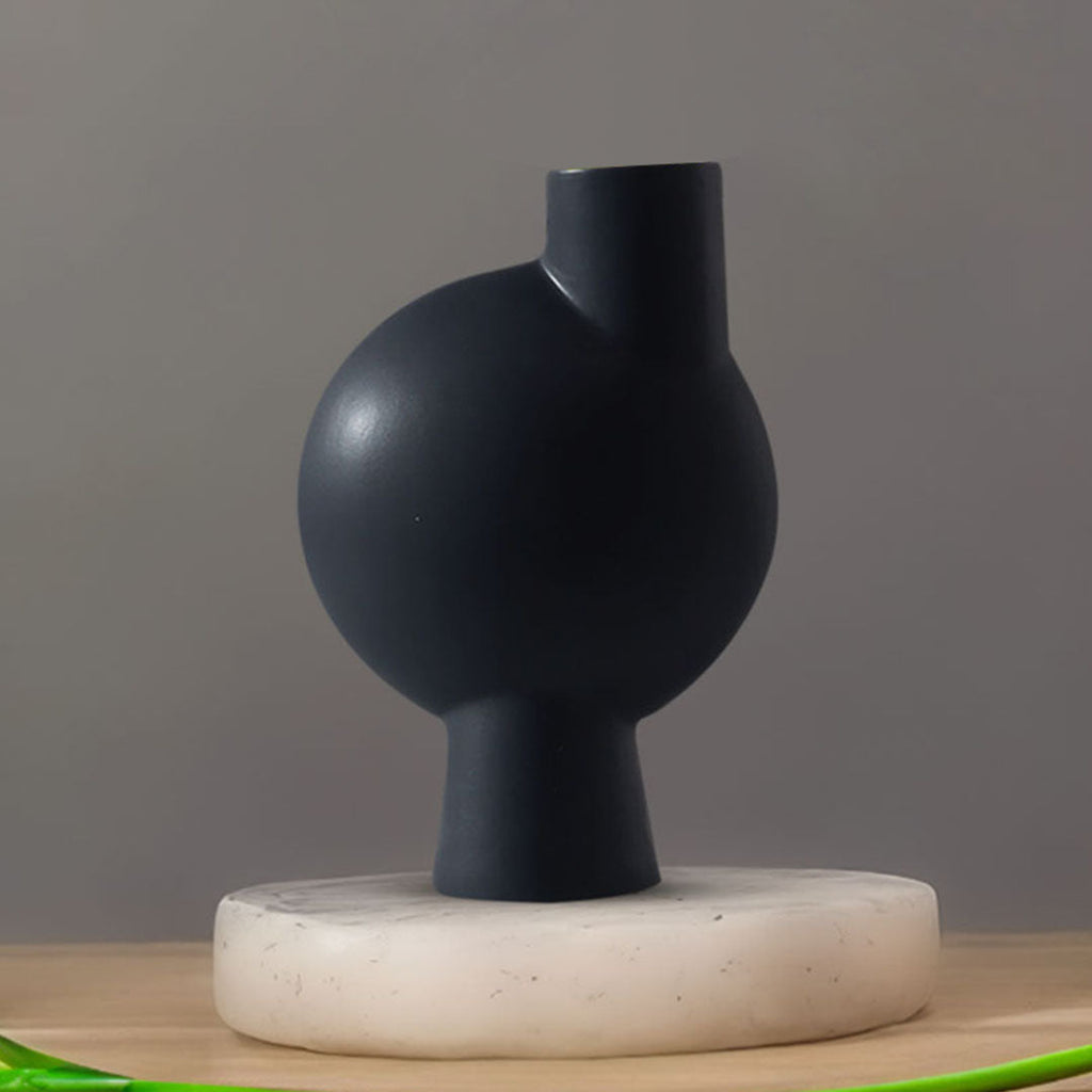 SOGA 2X 17.8x26.7cm Small Ornament a Modern Abstract Vase Decorative Object Unique Shape with Narrow Neck for Home Decor