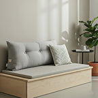 SOGA 2X 100cm Silver Triangular Wedge Bed Pillow Headboard Backrest Bedside Tatami Cushion Home Decor