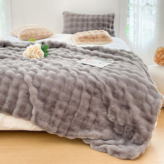 SOGA 2X 200cm Grey Fur Fuzzy Super Soft and Cozy Fluffy Throw Blanket
