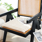 SOGA 2X 45cm Cream Corduroy Square Cushion Soft Leaning Plush Backrest Throw Seat Pillow