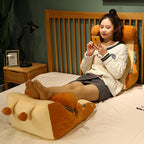 SOGA 2X Smiley Face Toast Bread Wedge Cushion Stuffed Plush Cartoon Back Support Pillow Home Decor