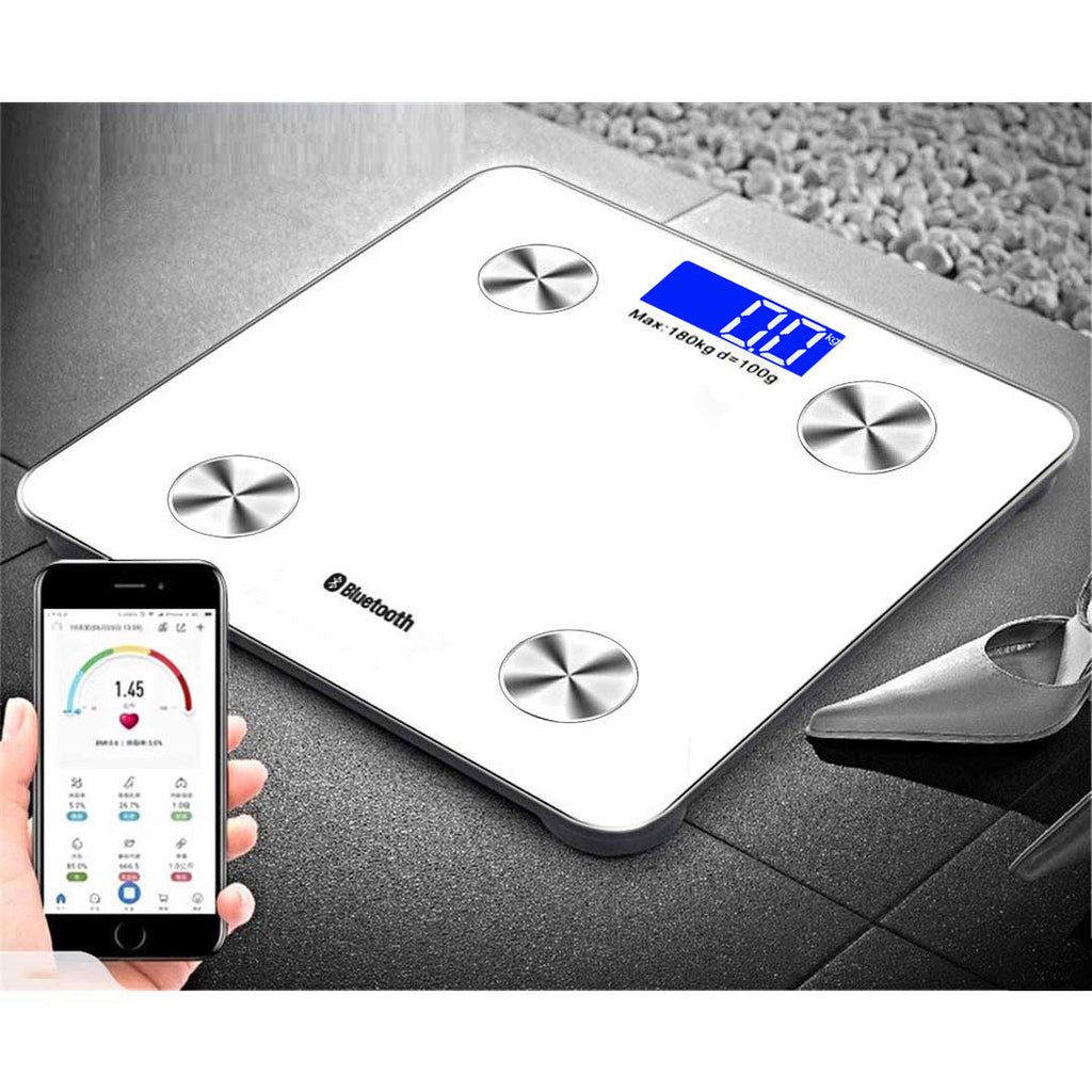 SOGA 2X Wireless Bluetooth Digital Body Fat Scale Bathroom Health Analyser Weight White