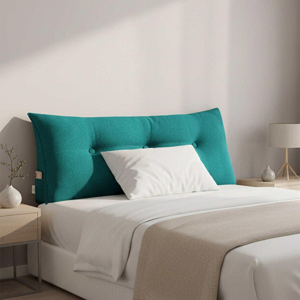 SOGA 2X 100cm Blue Green Triangular Wedge Bed Pillow Headboard Backrest Bedside Tatami Cushion Home Decor