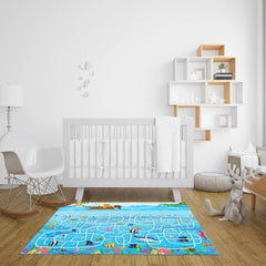 SOGA 2X 120cm Kids Rug Street Map Play Mat Educational Baby Theme Park Area Rugs