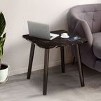 SOGA 40cm Black Ceramic Table Stone Pattern Compact Modern Design with Black Legs