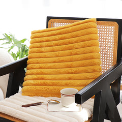 SOGA 2X Golden Corduroy Square Cushion Soft Leaning Plush Backrest Throw Seat Pillow