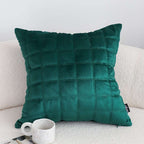 SOGA 2X Quilted Cushion 50cm Emerald Green Grid Pattern Soft Padded Decorative Throw Pillow $ 119