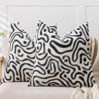 SOGA 2X 50cm Black White Abstract Swirl Pattern Decorative Throw Pillow $ 140