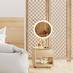 SOGA 26cm White Round Smart LED Makeup Bedroom Table Vanity Mirror Tricolor