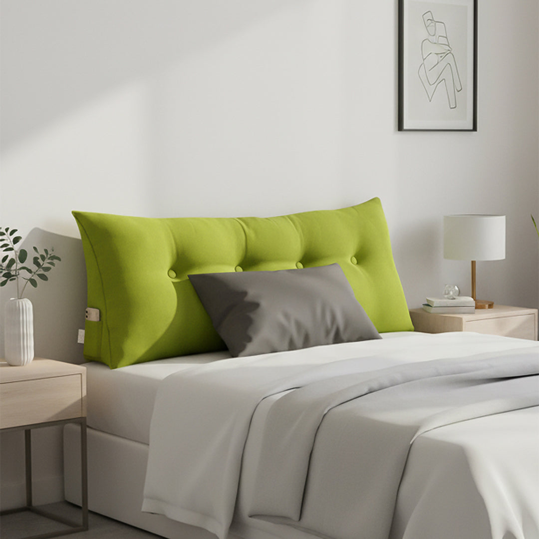 SOGA 2X 120cm Green Triangular Wedge Bed Pillow Headboard Backrest Bedside Tatami Cushion Home Decor