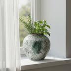 SOGA 21x22cm Green Small Ceramic Flower Vase Elegant Living Room Home Decor