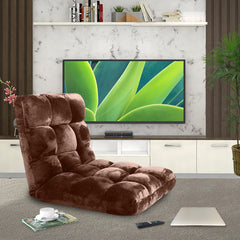 SOGA Floor Recliner Folding Lounge Sofa Futon Couch Folding Chair Cushion Coffee x2
