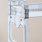 SOGA 2X 38x24cm Clear 3 Tier Bookshelf & Cosmetic Storage Organizer Trolley Rack