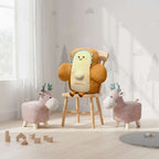 SOGA Home & Living Bundle – 2 Pink Deer Children’s Ottoman & Smiley Toast Plush Cushion $ 113