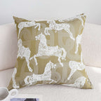 SOGA 2X 50cm Vintage Olive Green White Horse Pattern Throw Pillow $ 142