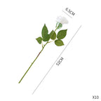 SOGA 10pcs Artificial Silk Flower Fake Rose Bouquet Table Decor White