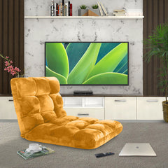 SOGA Floor Recliner Folding Lounge Sofa Futon Couch Folding Chair Cushion Apricot x4