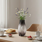 SOGA 24cm Glass Vase Grey with Beautiful glass Bubble Texture Art Vases