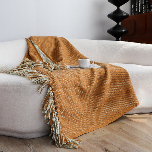 SOGA Mustard Yellow Throw Blanket 127x170cm Soft Acrylic