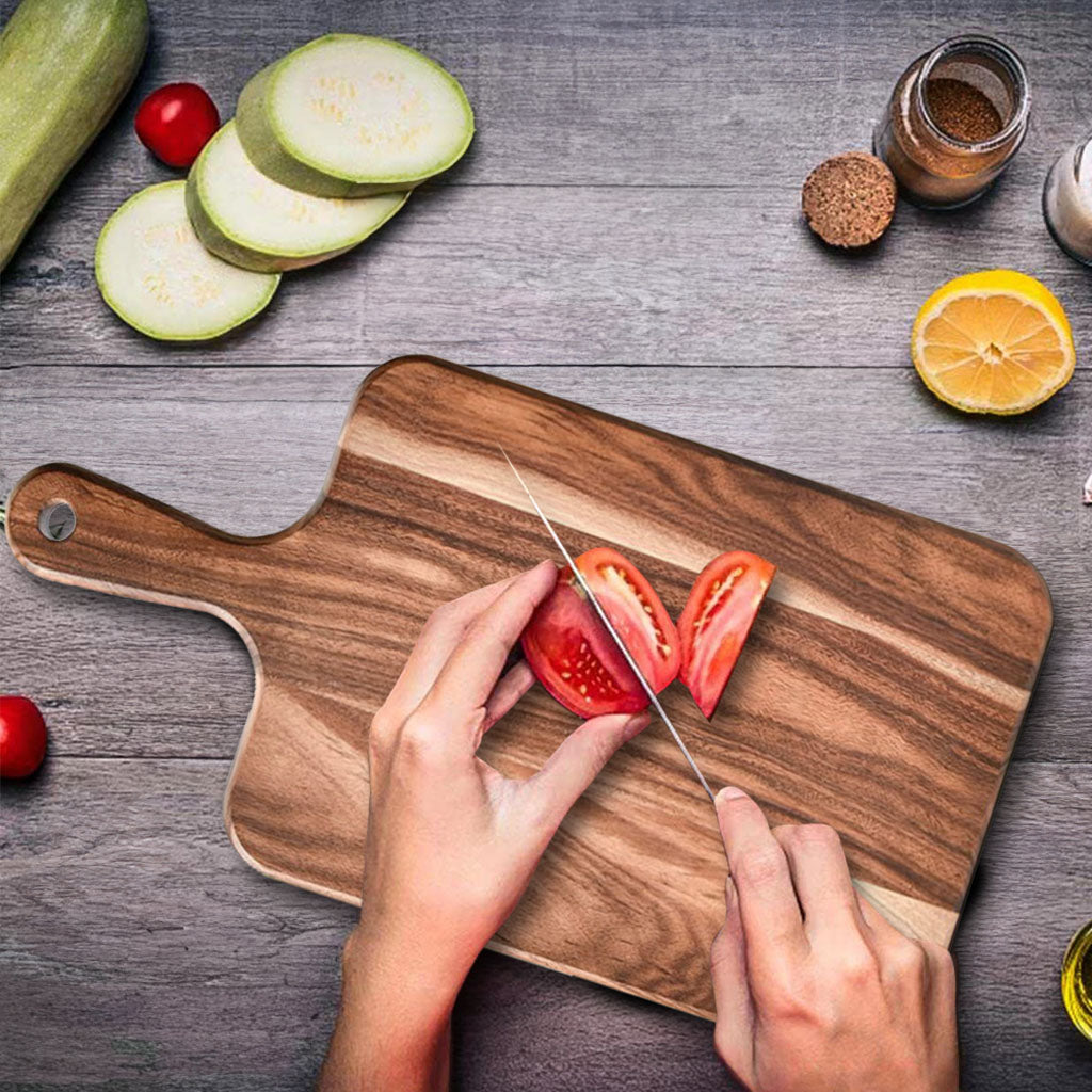 SOGA 32cm Rectangular Premium Wooden Acacia Cutting Board Paddle Kitchen