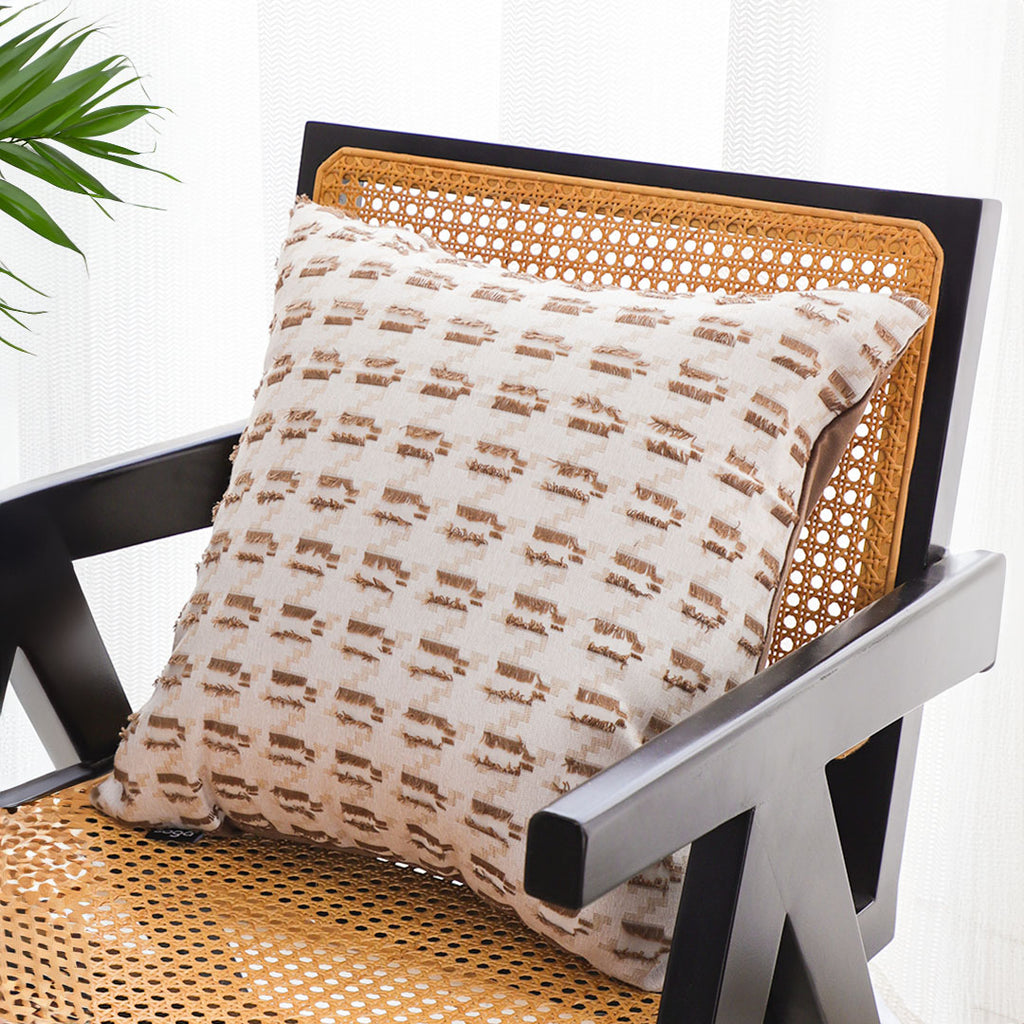 SOGA 2X 50cm Square Modern Decorative Embroidered Geometric Throw Pillow