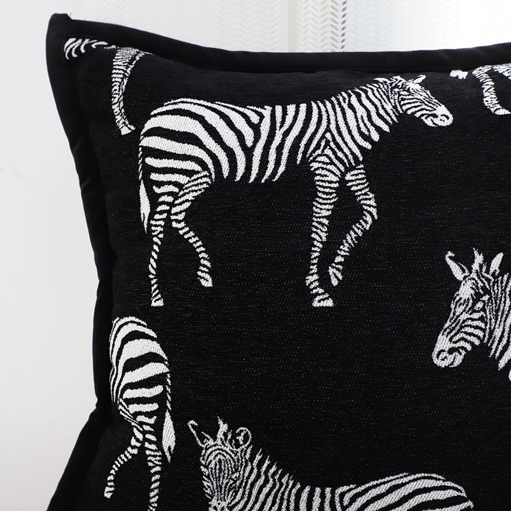 SOGA 50cm Throw Pillow  Black Light Luxury Zebra Square Pillow for Home Decor