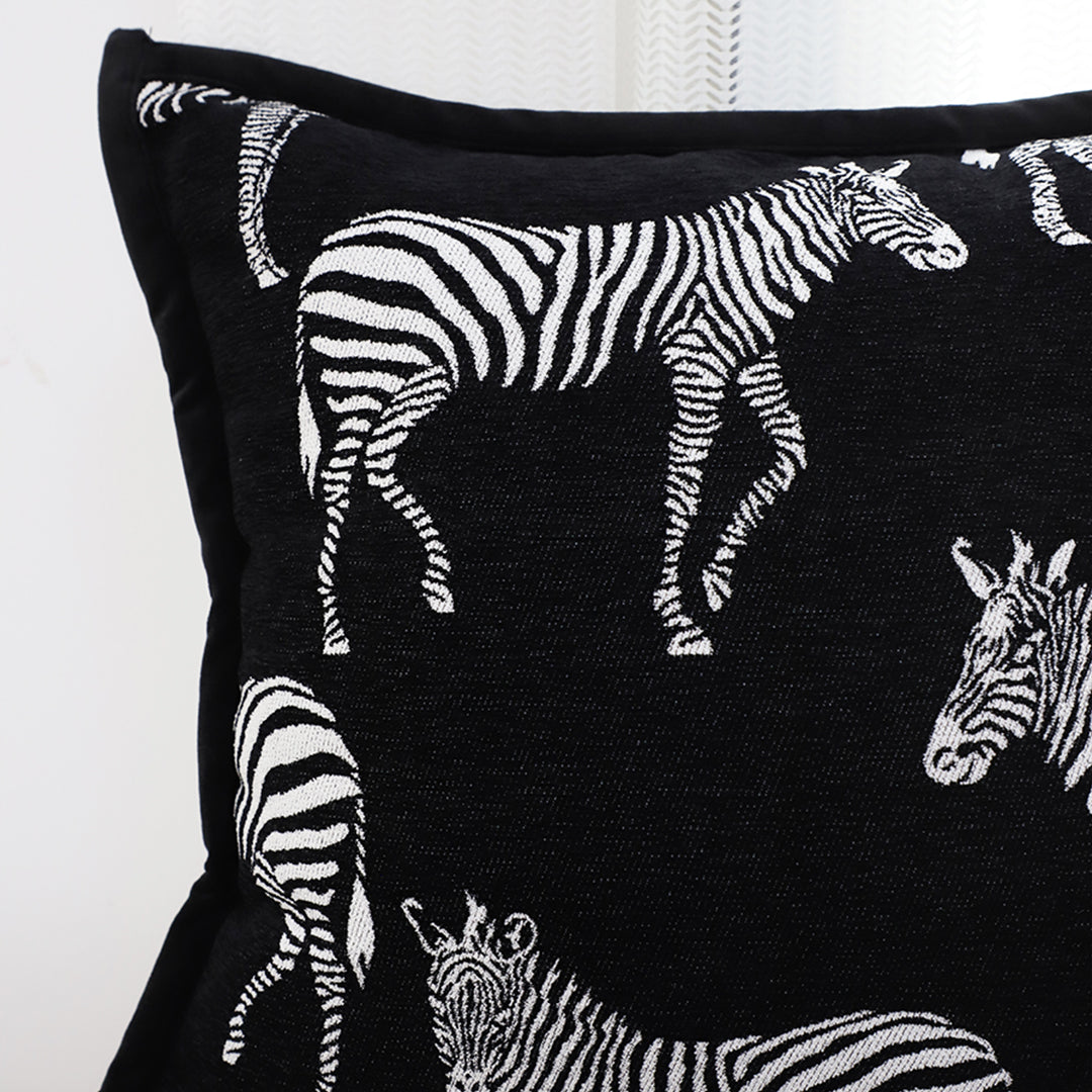 SOGA 50cm Throw Pillow  Black Light Luxury Zebra Square Pillow for Home Decor
