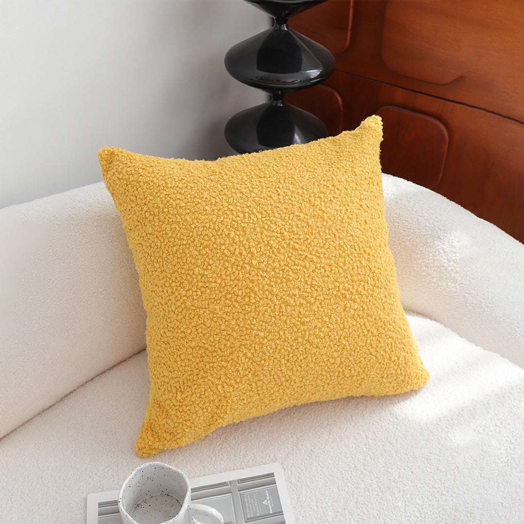 SOGA Boucle Textured Cushion 50cm Mustard Yellow Soft Cozy Decorative Throw Pillow $ 61