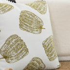 SOGA 50cm Throw Pillow White with Olive Green Autumn Harvest Pumpkin Print Home Decor