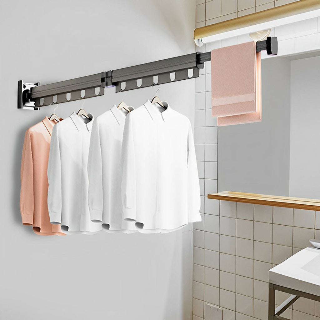 SOGA 93.2cm Suction-Mounted Retractable Clothing Drying Rack