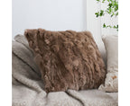 SOGA 50cm Luxurious Taupe Faux Fur Plush Textured Throw Pillow