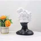 SOGA 49cm Bubble Head Resin Bust – Artistic Black White Accent $ 177
