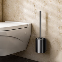 SOGA 27cm Wall-Mounted Toilet Brush with Holder Bathroom Cleaning Scrub Black