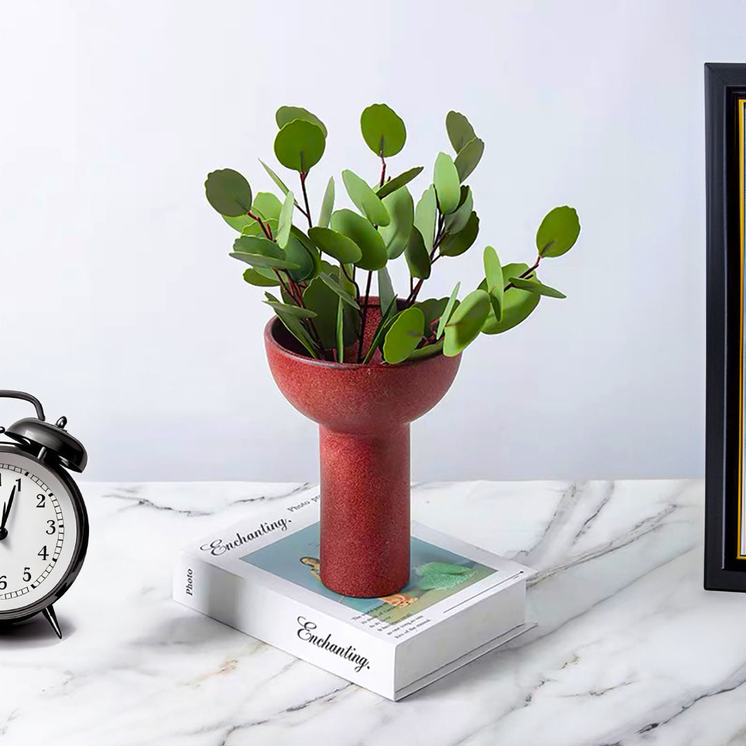 SOGA 2X 15x19.5cm Ornament Brown  Minimalist Nordic Versatile Ceramic Vase Modern for Home Decor