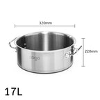 SOGA 17L Stainless Steel Stockpot Durable Cookware with Sturdy Handles without lids