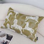 SOGA 2X 35cm Vintage Olive Green White Horse Pattern Throw Pillow $ 142