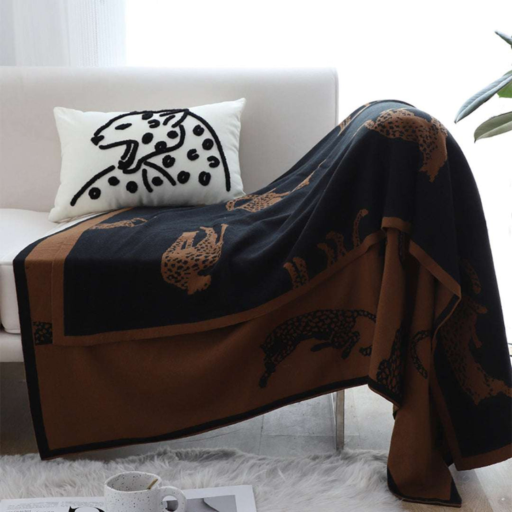 SOGA 2X Black Brown Animal Print Throw Blanket 130x180cm Polyester $ 189