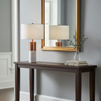 SOGA 4X 60cm White Marble Bedside Modern Desk Table Lamp Living Room Shade with Cylinder Base