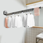 SOGA 127.5cm Suction-Mounted Retractable Clothing Drying Rack Foldable Hanger