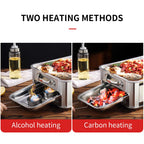 4X 36CM Portable Stainless Steel Outdoor Chafing Dish BBQ Fish Stove Grill Plate