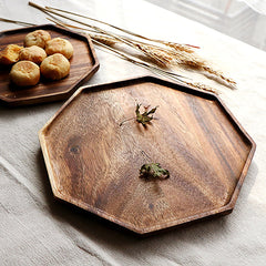 SOGA 2X 20cm Octagon Wooden Acacia Food Serving Tray Charcuterie Board Centerpiece  Home Decor