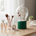 SOGA 2X Green 360 Degree 2 Layered Jewelry Storage Box Waterproof Dustproof Accessories Organiser