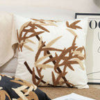 SOGA 2X 45cm Cream Brown Bamboo Leaf Botanical Embroidered Throw Pillow $ 118