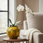 SOGA 21x22cm Yellow Small Ceramic Flower Vase Elegant Living Room Home Decor